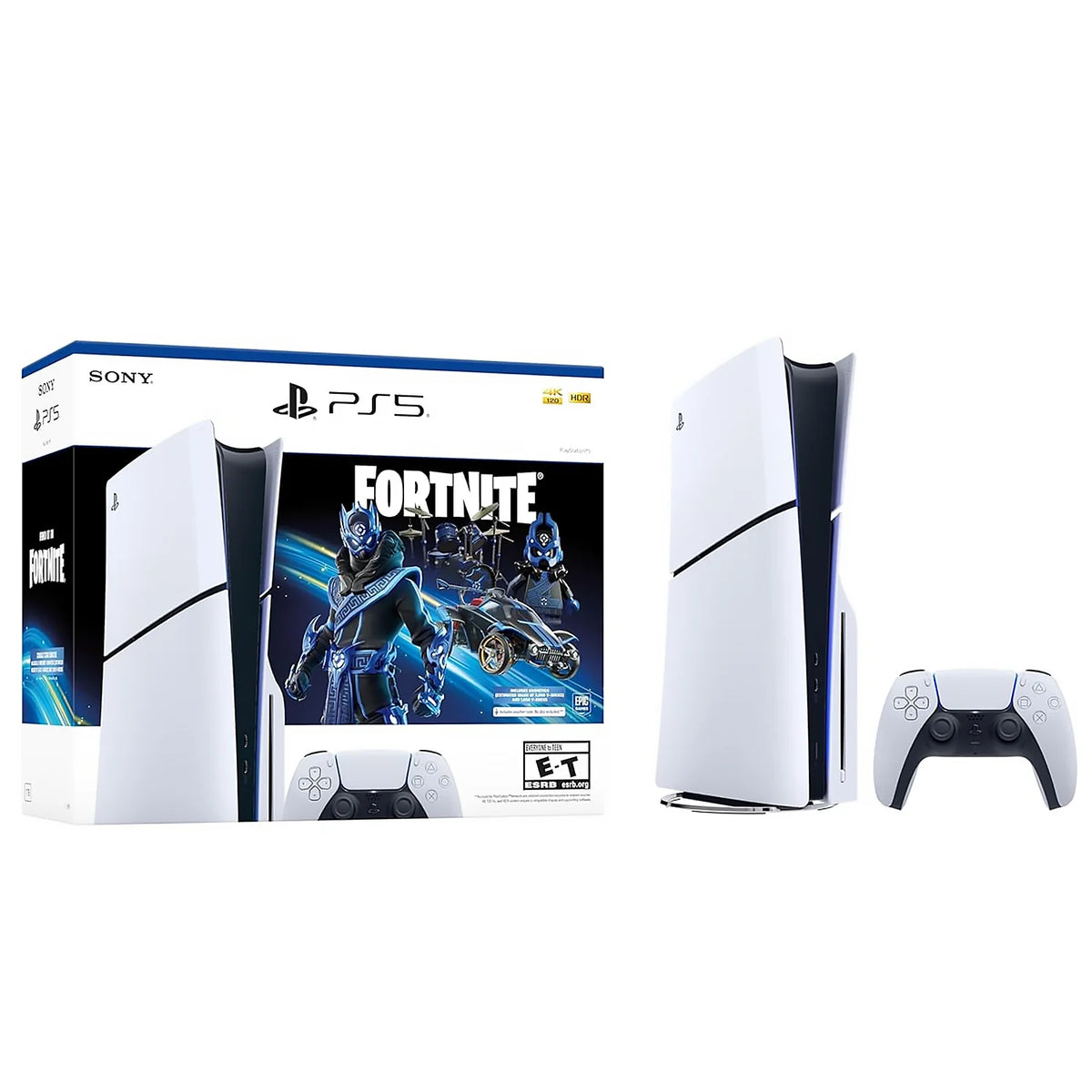 PlayStation 5 Slim Disc Edition 1TB SSD Console – Fortnite Cobalt Star Bundle, 4K UHD Blu-ray, 4K Gaming, Up to 120Hz, DualSense Wireless Controller