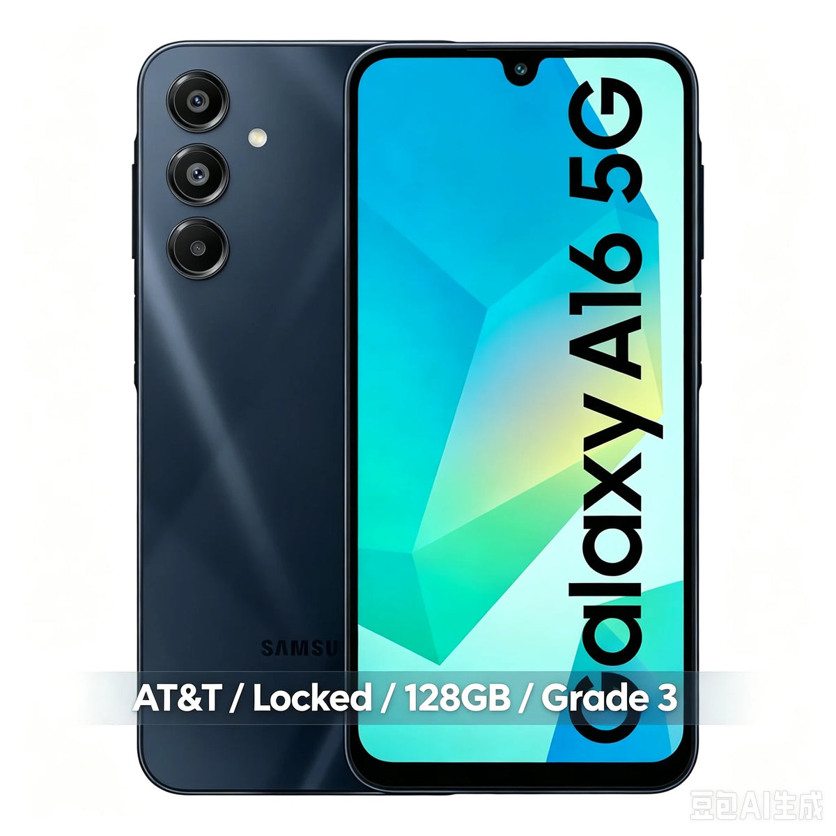 Galaxy A16 5G / SM-A166U / Blue Black /Locked / 128GB / Grade 3/ Android 5G Smartphone Grade 1-4 Refurbished Used Phone Genuine Includes Charging Cable
