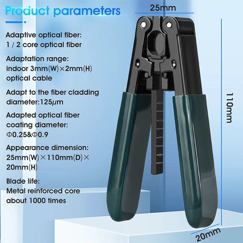 Fiber Optic Tool Kit Three-port Optical Fiber Stripper Wire Strippers Fiber Stripping Pliers Leather Wire Stripper FTTH Tools