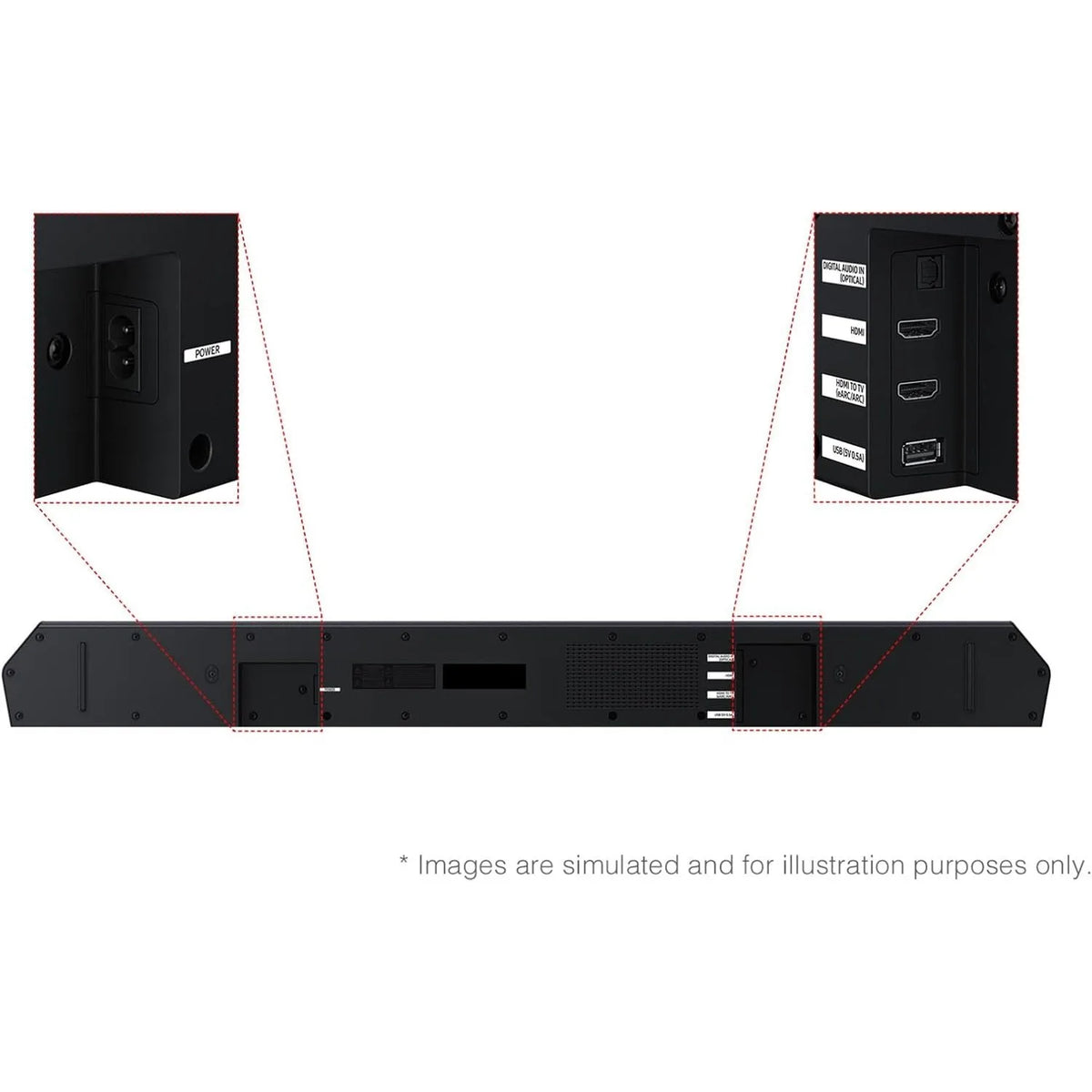 Samsung HW-Q600F/ZP Q-Series 3.1.2CH Soundbar with Subwoofer, Black, Dolby Atmos, Wireless Home Theater System