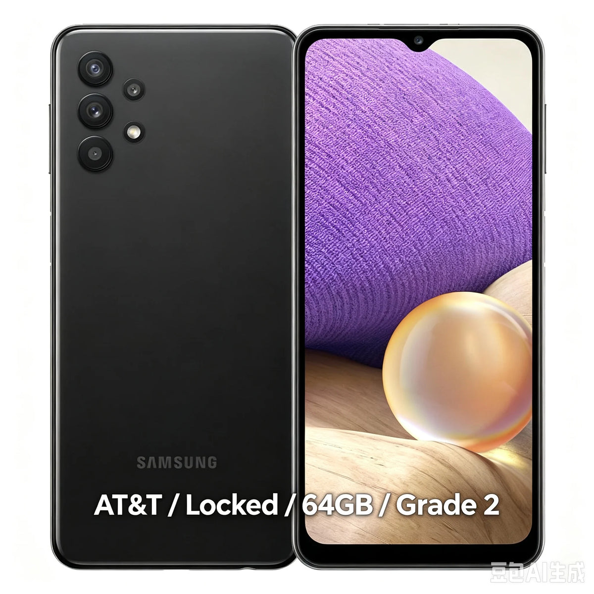Samsung / Galaxy A32 5G / SM-A326U  Awesome Black 64GB / Android 5G Smartphone Grade 1-4 Refurbished Used Phone Genuine  Includes Charging Cable