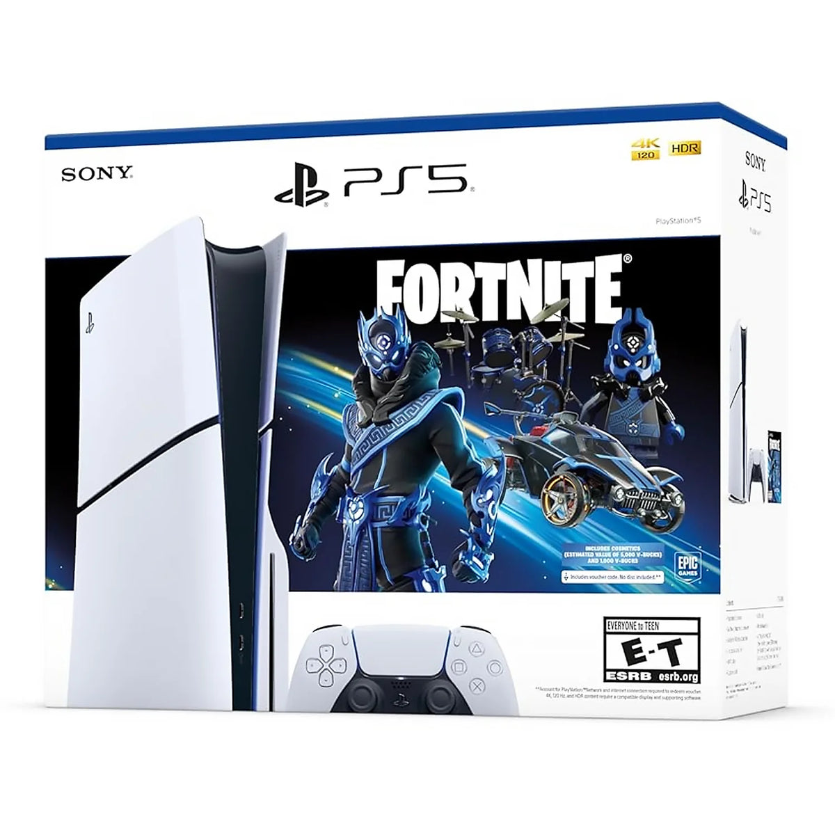 PlayStation 5 Slim Disc Edition 1TB SSD Console – Fortnite Cobalt Star Bundle, 4K UHD Blu-ray, 4K Gaming, Up to 120Hz, DualSense Wireless Controller