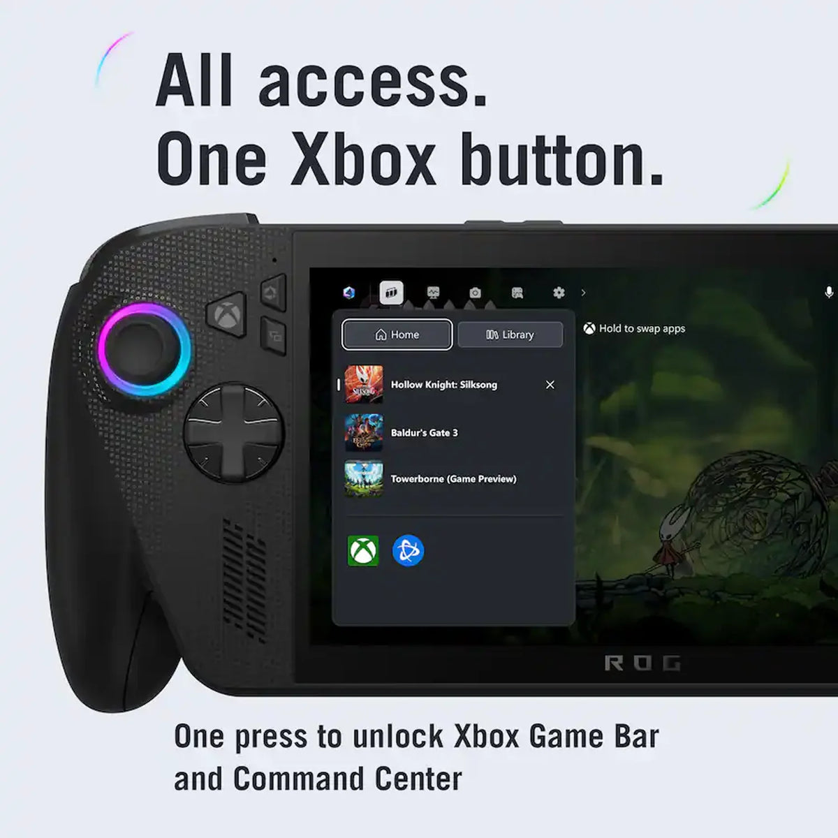 ROG Xbox Ally X Gaming Handheld 7 Inch FHD 120Hz Display AMD Ryzen AI Z2 Extreme 24GB RAM 1TB SSD Windows PC Game Console