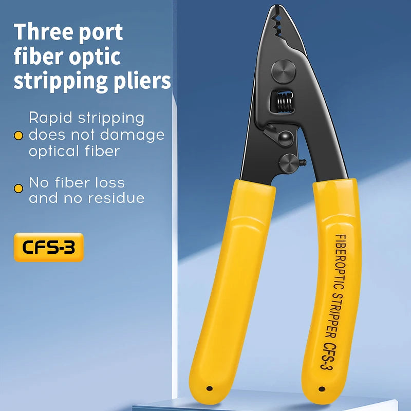 Fiber Optic Tool Kit Three-port Optical Fiber Stripper Wire Strippers Fiber Stripping Pliers Leather Wire Stripper FTTH Tools