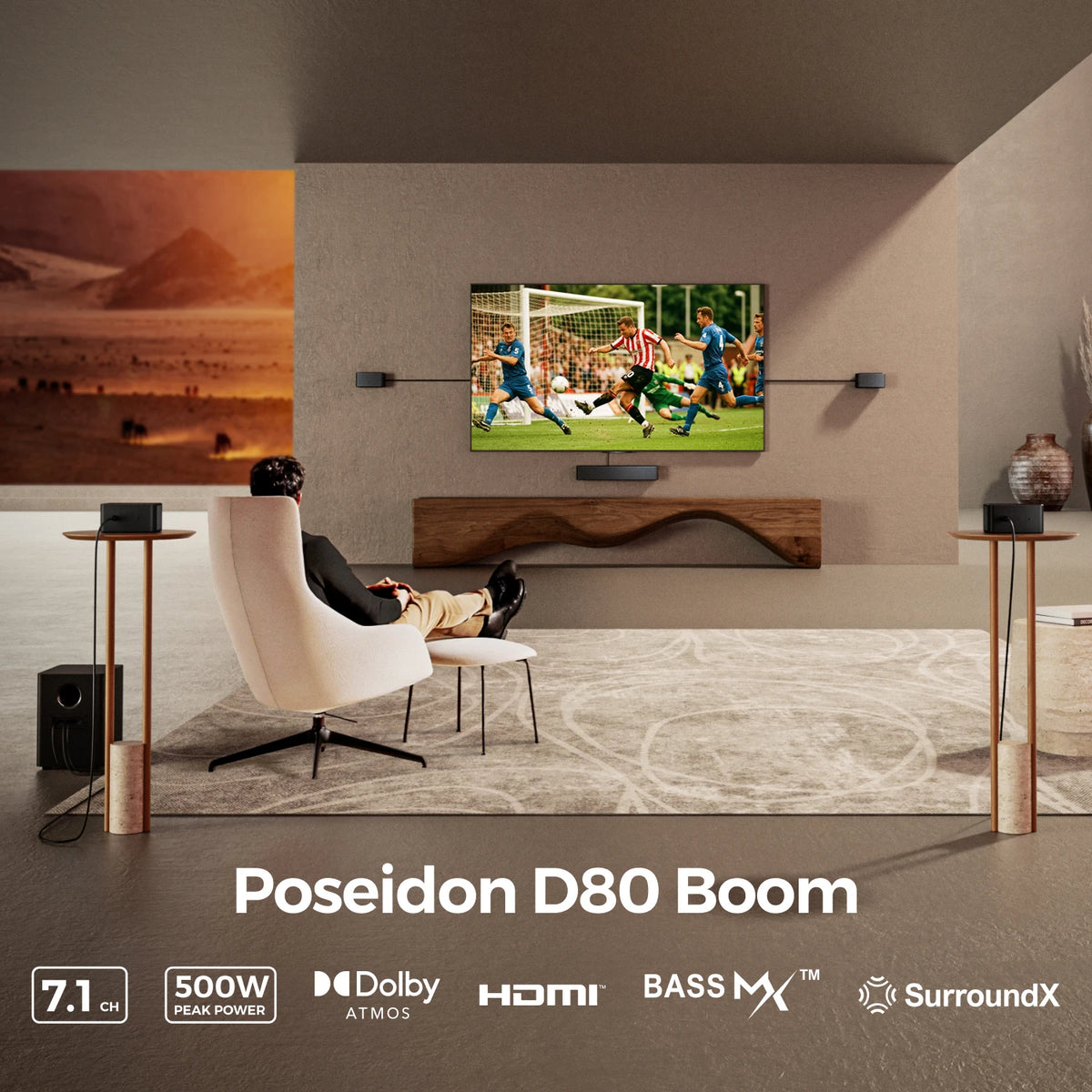 ULTIMEA 7.1 Surround Sound System Sound Bar for TV with Dolby Atmos & APP Control, Home Cinema Bluetooth Speaker with Subwoofer