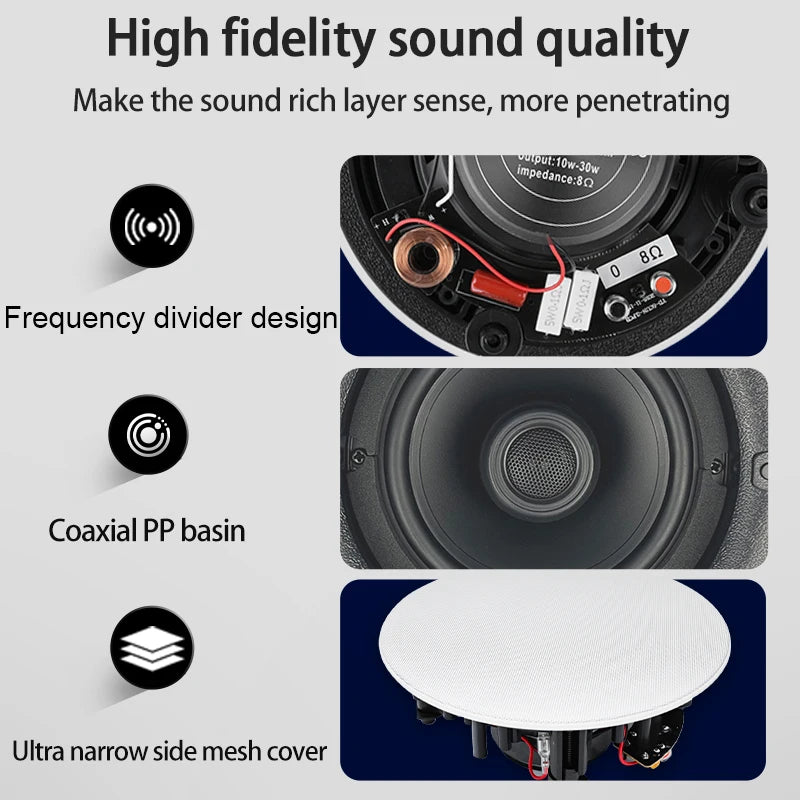 Home Audio Sound System 5inch Ceiling Speakers Background Music 30W 8 ohm Passive Wall Stereo Speaker home Theater High fidelity