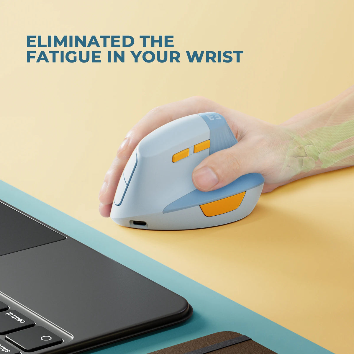 SEENDA Vertical Wireless Mouse Type C Rechargeable Ergonomic USB & Type C Mice for Laptop Laptop PC MacBook Windows Android