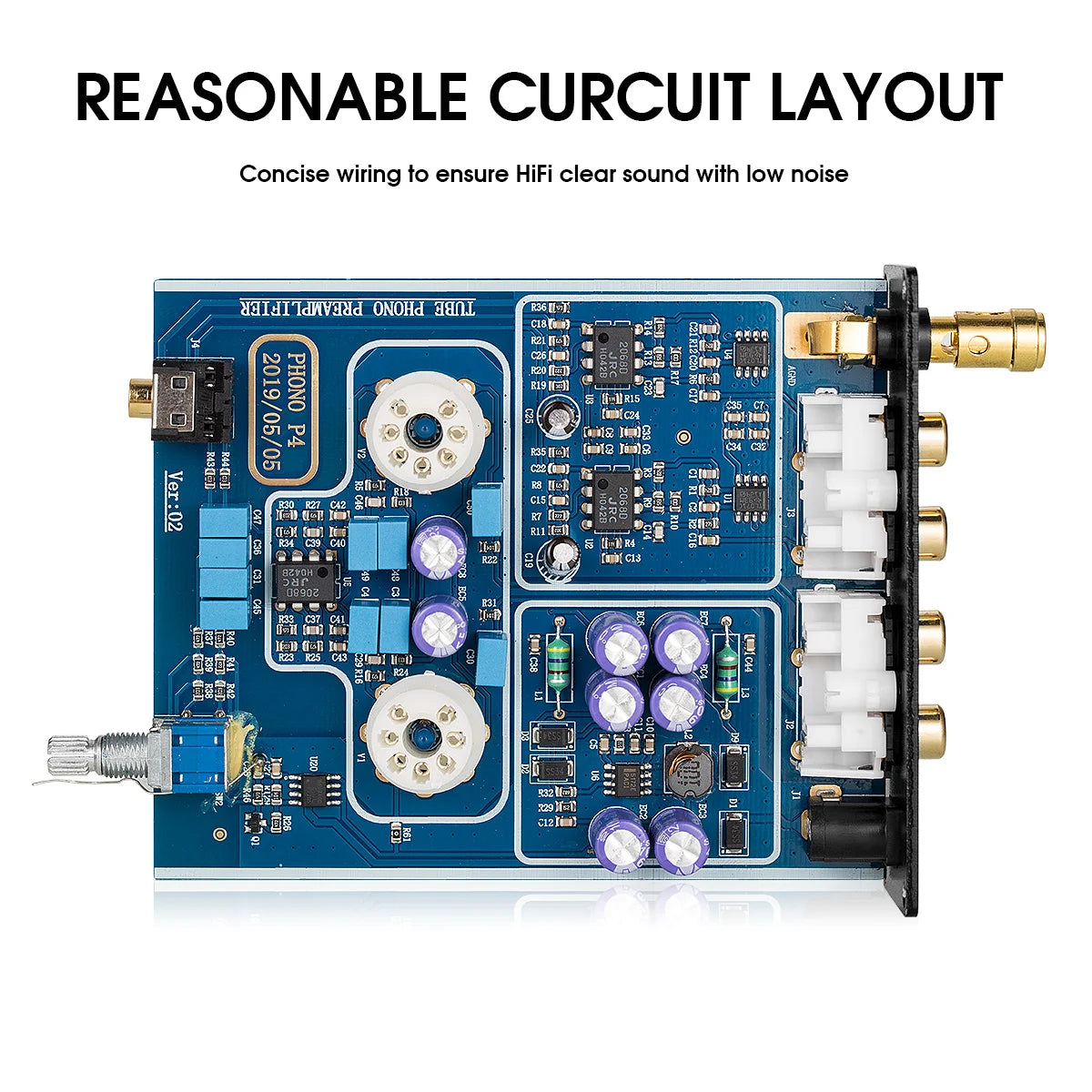 Nobsound Mini MM RIAA Phono Stage Turntable Preamp HiFi Stereo Audio Vacuum Tube Preamplifier Dekstop AUX Preamp