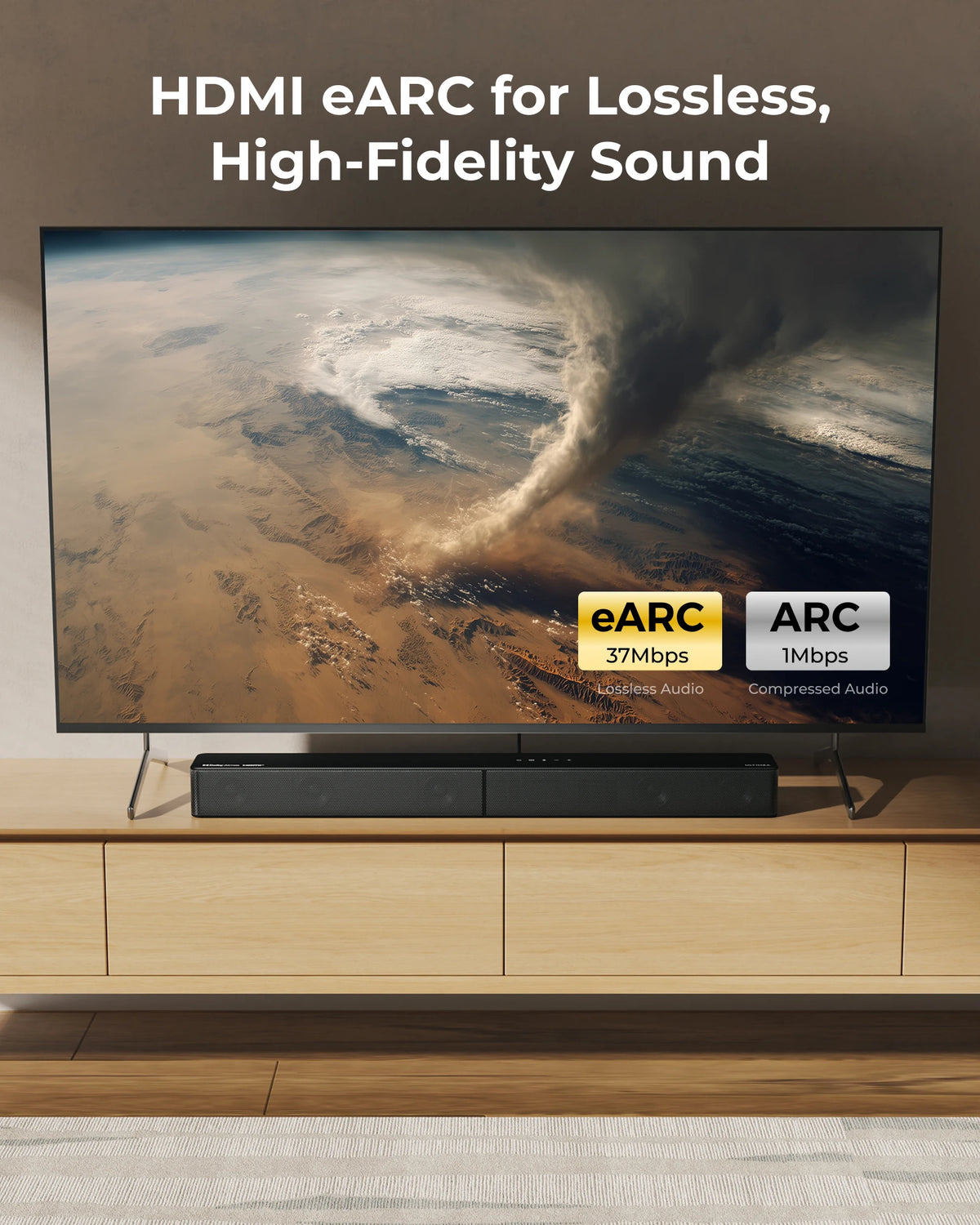 ULTIMEA Poseidon M60 Boom 5.1ch Soundbar with Dolby Atmos, 340W Home Theater System with 5.25" Wired Subwoofer, APP Control