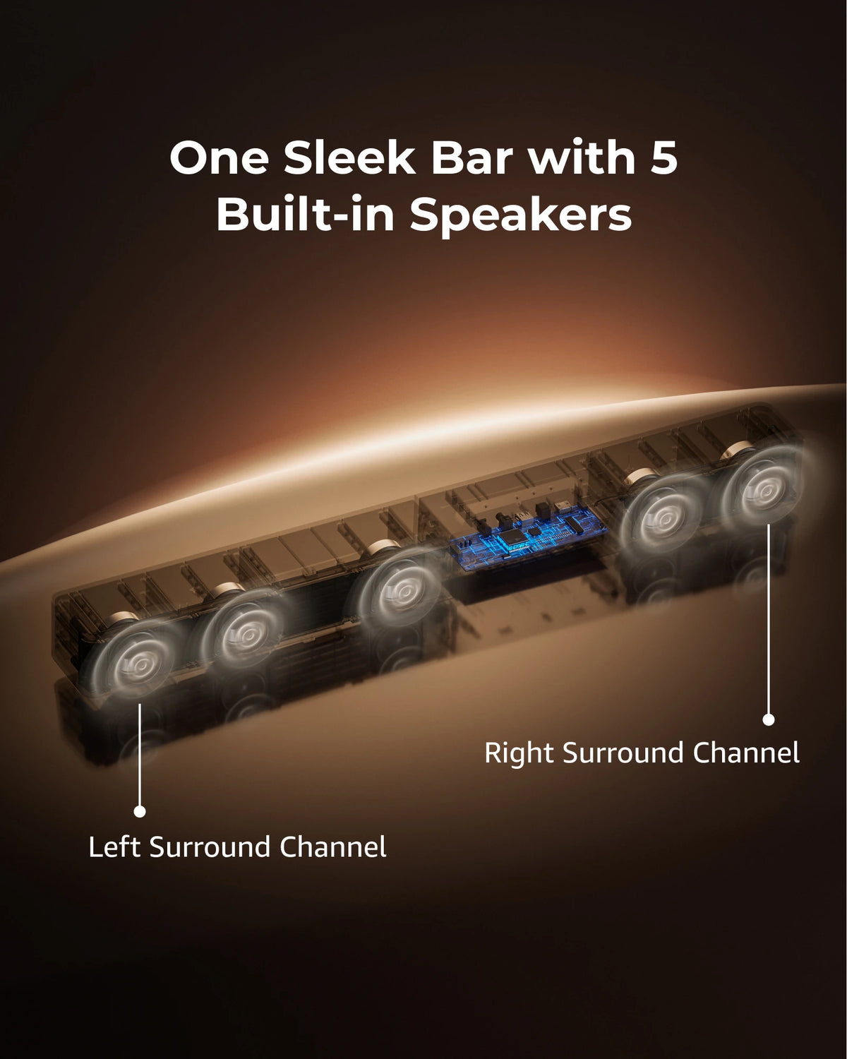 ULTIMEA Poseidon M60 Boom 5.1ch Soundbar with Dolby Atmos, 340W Home Theater System with 5.25" Wired Subwoofer, APP Control